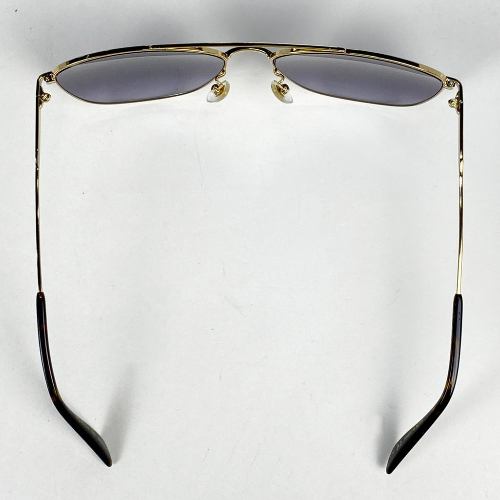 グッチ ロゴ サングラス ティアドロップ ビー サングラス GP プラスチック ゴールド ブラウン GG0410SK レディース 【中古】brbag