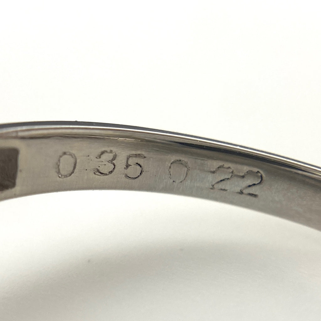 サファイア デザインリング プラチナ メレダイヤ 指輪 リング 14号 Pt850 サファイア ダイヤモンド レディース 【中古】nbjwl