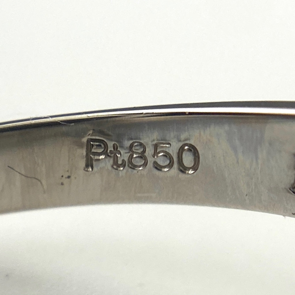 サファイア デザインリング プラチナ メレダイヤ 指輪 リング 14号 Pt850 サファイア ダイヤモンド レディース 【中古】nbjwl