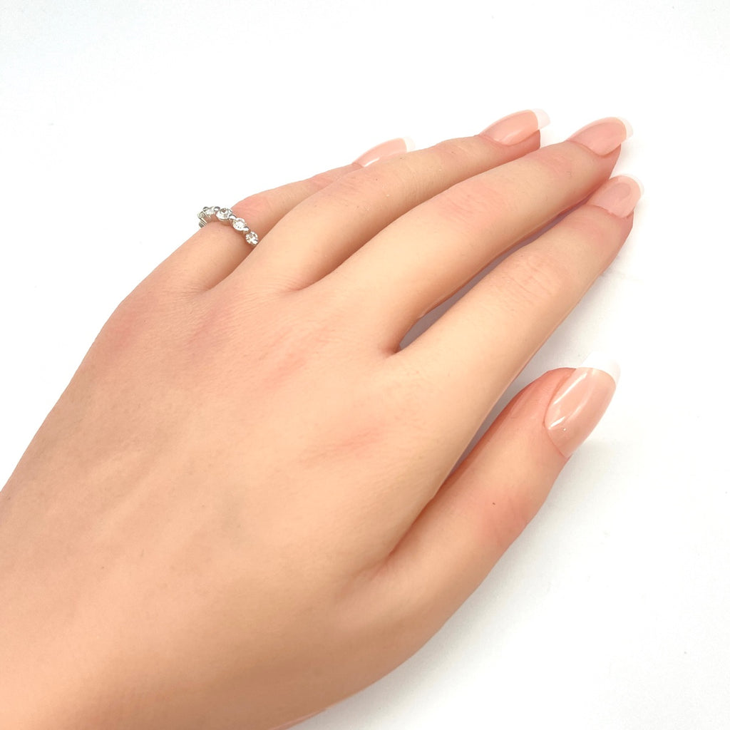 メレダイヤ デザインリング プラチナ 指輪 リング 7号 Pt900 ダイヤモンド レディース 【中古】nbjwl