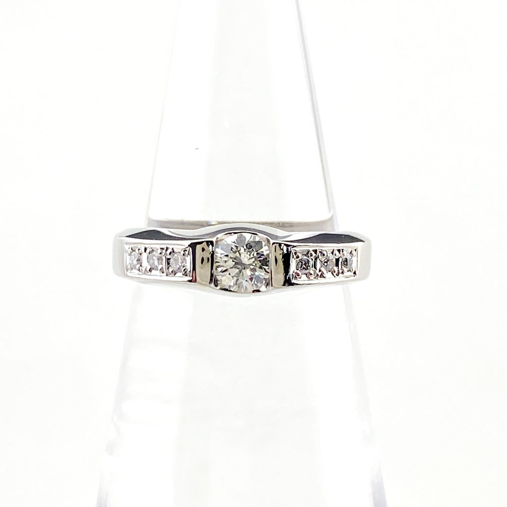 ダイヤモンド デザインリング プラチナ 指輪 メレダイヤ リング 6号 Pt900 ダイヤモンド レディース 【中古】nbjwl