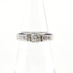 ダイヤモンド デザインリング プラチナ 指輪 メレダイヤ リング 6号 Pt900 ダイヤモンド レディース 【中古】nbjwl