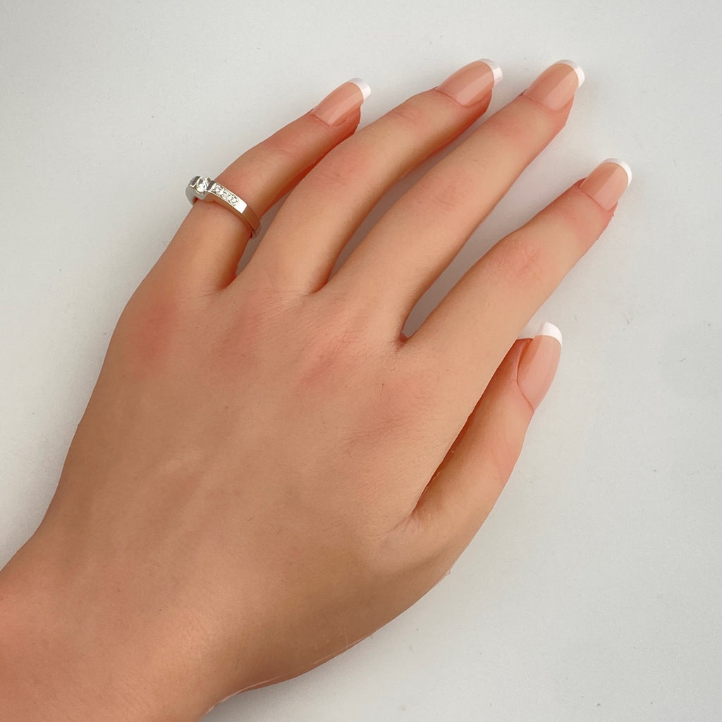 ダイヤモンド デザインリング プラチナ 指輪 メレダイヤ リング 6号 Pt900 ダイヤモンド レディース 【中古】nbjwl