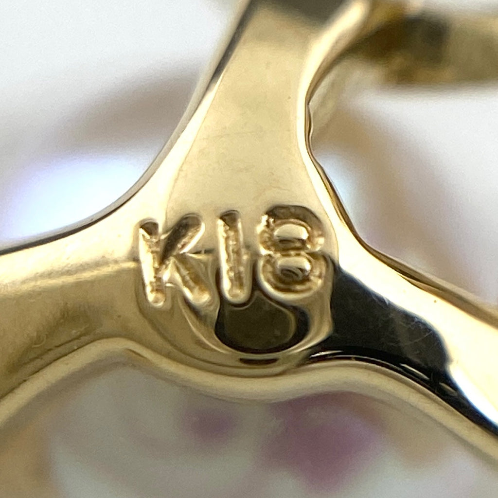 ミキモト パール デザインネックレス YG イエローゴールド ペンダント 真珠 ネックレス K18 パール レディース 【中古】brjwl