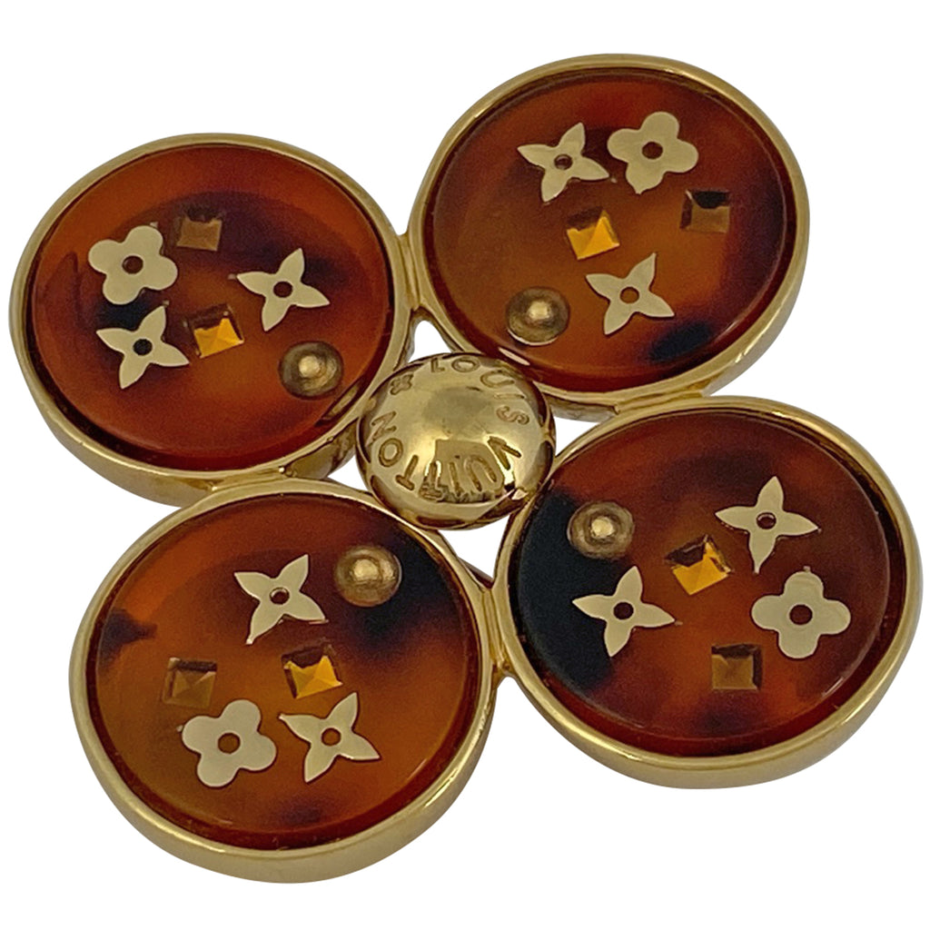 ルイ・ヴィトン ブロッシュ アンクルージョン アールデコ ブローチ GP ゴールド レディース 【中古】bracc