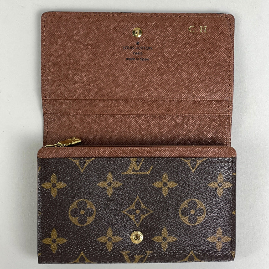 ルイ・ヴィトン ポルトフォイユ トレゾール 札入れ 小銭入れ 二つ折り財布 モノグラム ブラウン M61736 レディース 【中古】brbag
