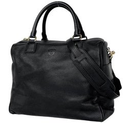 ロエベ アナグラム ハンドバッグ 2WAY ショルダーバッグ ミニボストン ハンドバッグ レザー ブラック レディース 【中古】brbag