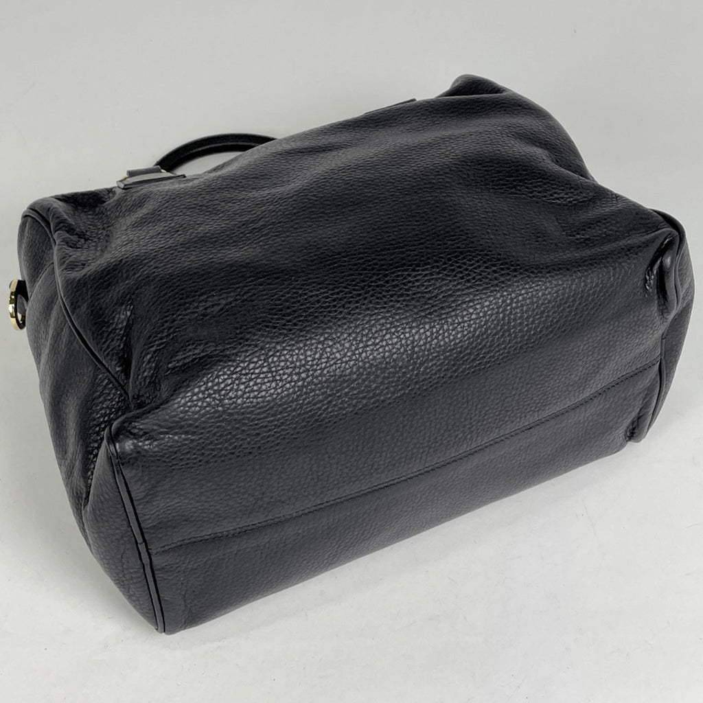 ロエベ アナグラム ハンドバッグ 2WAY ショルダーバッグ ミニボストン ハンドバッグ レザー ブラック レディース 【中古】brbag