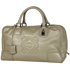 ロエベ アマソナ 36 アナグラム ハンドバッグ レザー ベージュ レディース 【中古】brbag