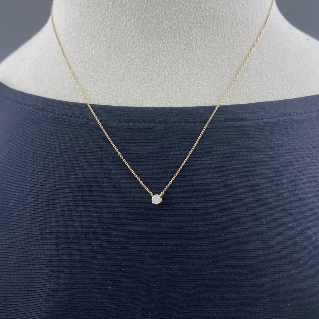 ヨンドシー ダイヤモンド デザインネックレス YG イエローゴールド ペンダント ネックレス K18 ダイヤモンド レディース 【中古】brjwl