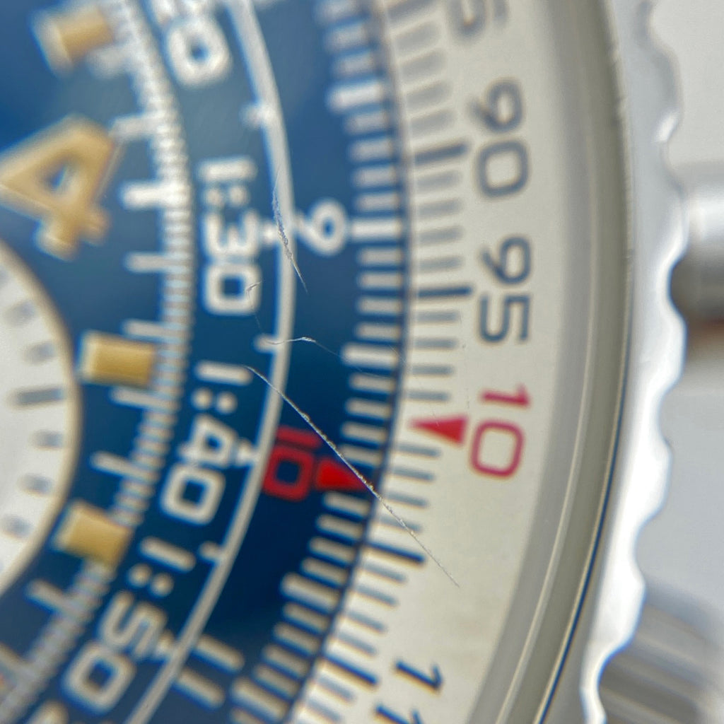 【OH済】ブライトリング ナビタイマー コスモノート A12022.1 腕時計 SS レザー 自動巻き ブルー メンズ 【中古】wtcbb