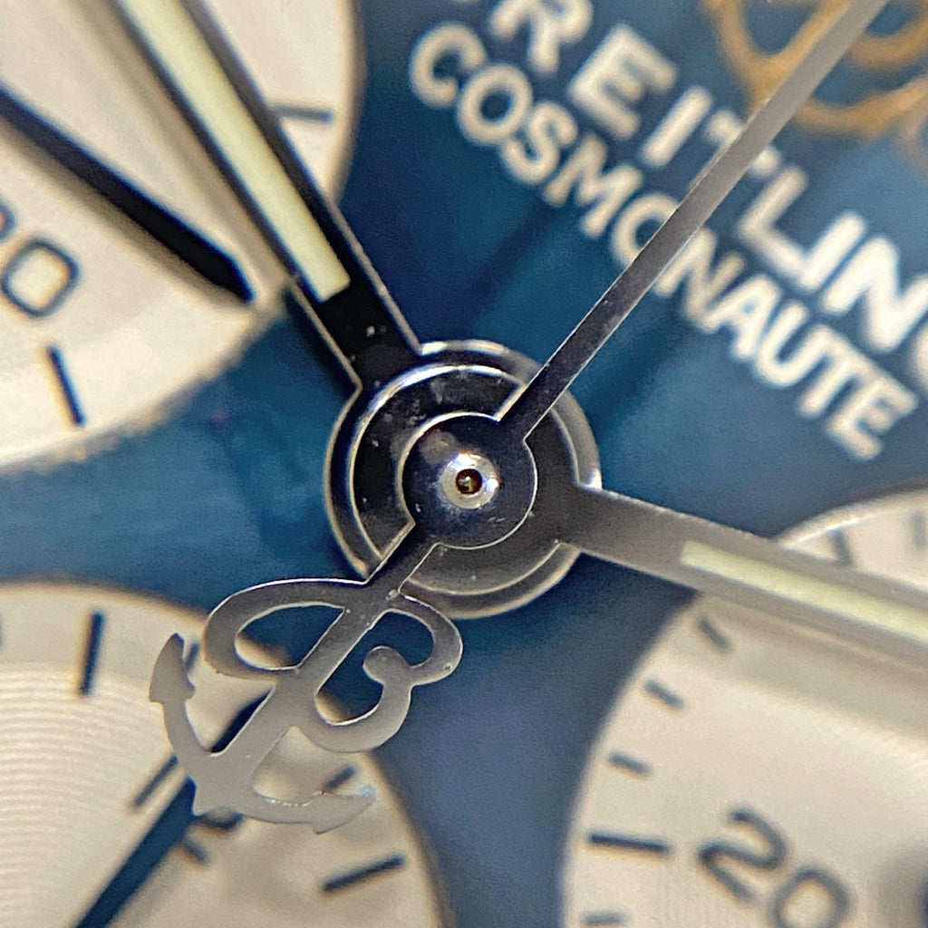 【OH済】ブライトリング ナビタイマー コスモノート A12022.1 腕時計 SS レザー 自動巻き ブルー メンズ 【中古】wtcbb