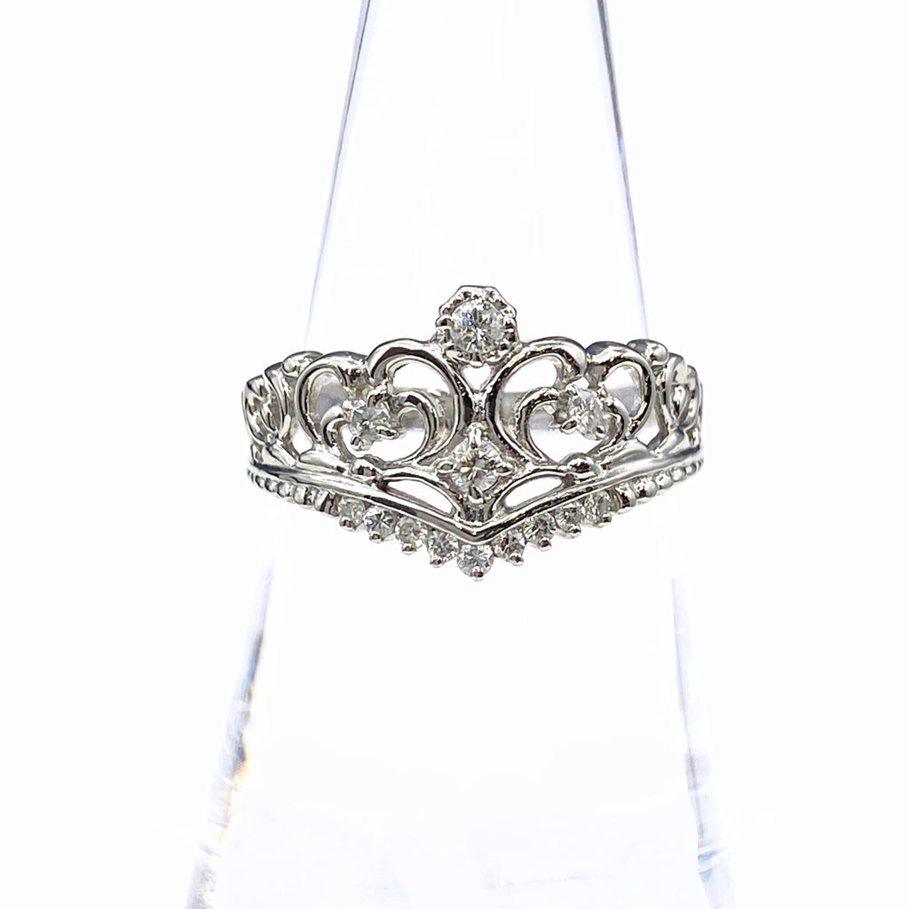 メレダイヤ デザインリング プラチナ 指輪 リング 16号 Pt900 ダイヤモンド レディース 【中古】nbjwl