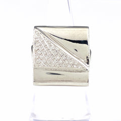 メレダイヤ デザインリング 指輪 リング 23.5号 K18 ダイヤモンド メンズ 【中古】nbjwl