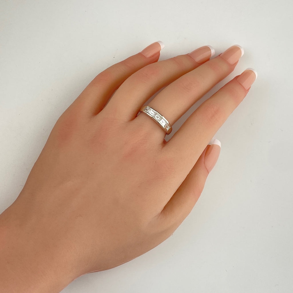 メレダイヤ デザインリング プラチナ 指輪 リング 16号 Pt900 ダイヤモンド レディース 【中古】nbjwl