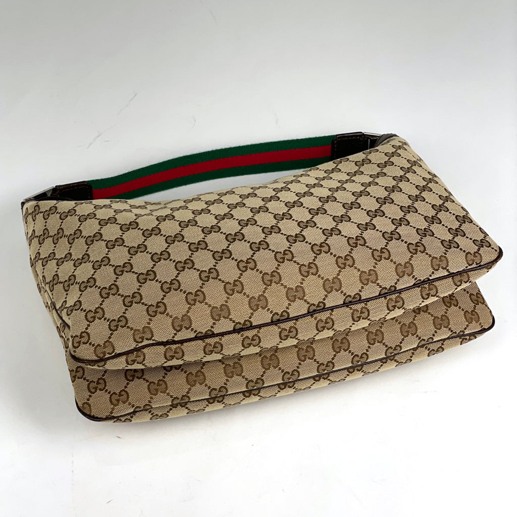 グッチ GG柄 ショルダーバッグ シェリーライン ウェブ ワンショルダー ショルダーバッグ GGキャンバス ブラウン 146243 レディース 【中古】brbag