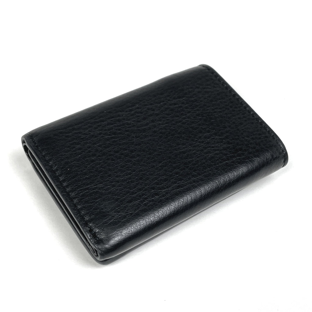 バレンシアガ ペーパー ミニ ウォレット ロゴ 三つ折り財布 レザー ブラック 391446 レディース 【中古】brbag