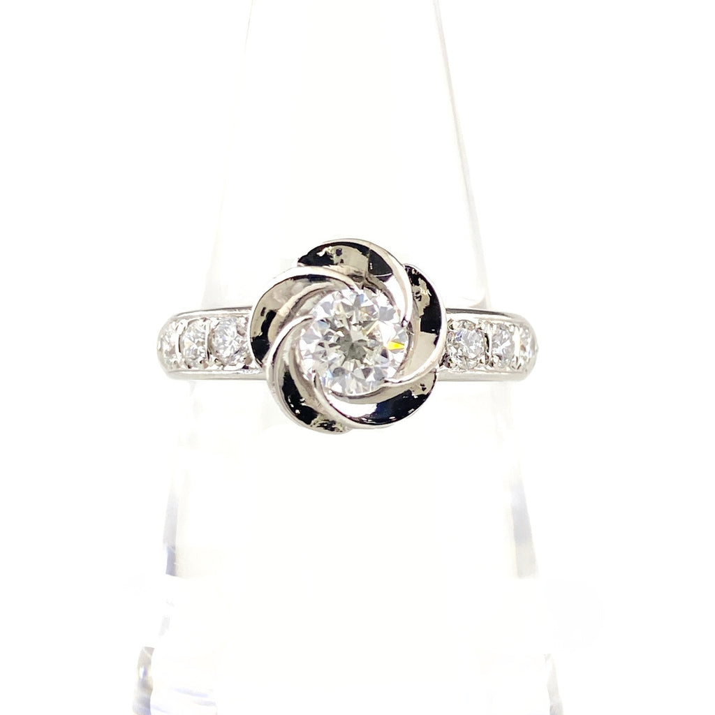 ダイヤモンド デザインリング プラチナ 指輪 メレダイヤ リング 14号 Pt900 ダイヤモンド レディース 【中古】nbjwl