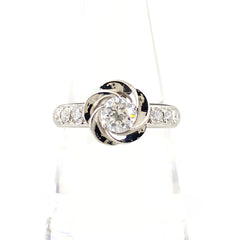 ダイヤモンド デザインリング プラチナ 指輪 メレダイヤ リング 14号 Pt900 ダイヤモンド レディース 【中古】nbjwl