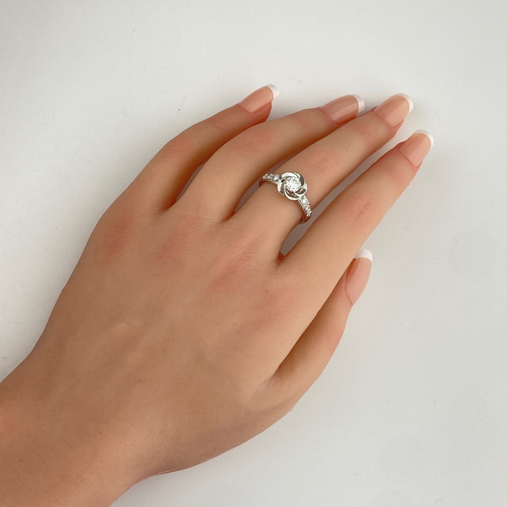 ダイヤモンド デザインリング プラチナ 指輪 メレダイヤ リング 14号 Pt900 ダイヤモンド レディース 【中古】nbjwl