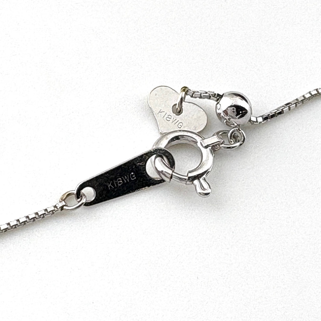 ピンクサファイア デザインネックレス WG ホワイトゴールド ペンダント メレダイヤ ダイヤモンド ネックレス K18 WG ピンクサファイア レディース 【中古】nbjwl