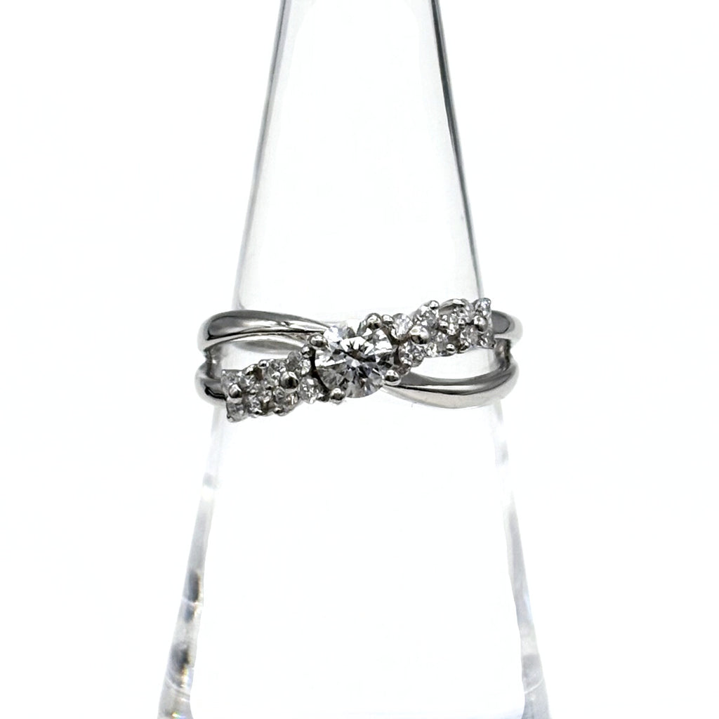 ダイヤモンド デザインリング プラチナ 指輪 メレダイヤ リング 12号 Pt900 ダイヤモンド レディース 【中古】nbjwl