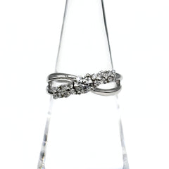 ダイヤモンド デザインリング プラチナ 指輪 メレダイヤ リング 12号 Pt900 ダイヤモンド レディース 【中古】nbjwl