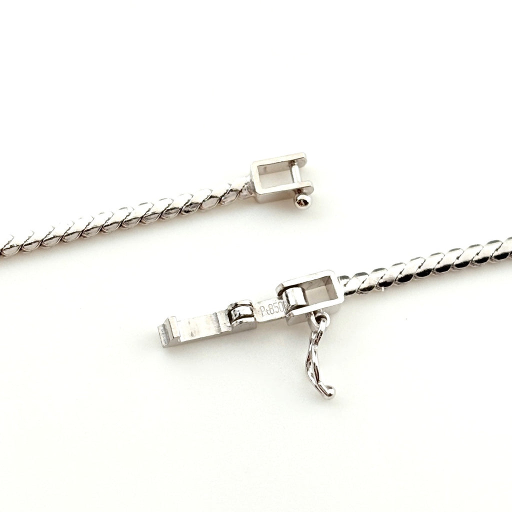 約40cm エメラルド ネックレス プラチナ ペンダント メレダイヤ Pt850 エメラルド ダイヤモンド レディース 【中古】nbjwl