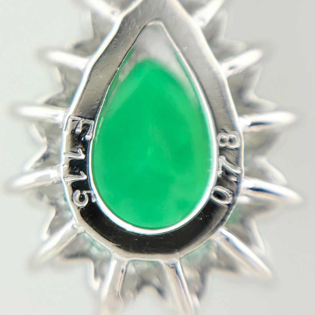 約40cm エメラルド ネックレス プラチナ ペンダント メレダイヤ Pt850 エメラルド ダイヤモンド レディース 【中古】nbjwl