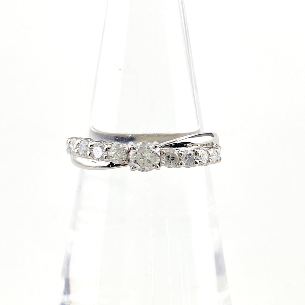 メレダイヤ デザインリング プラチナ 指輪 リング 8号 Pt900 ダイヤモンド レディース 【中古】nbjwl