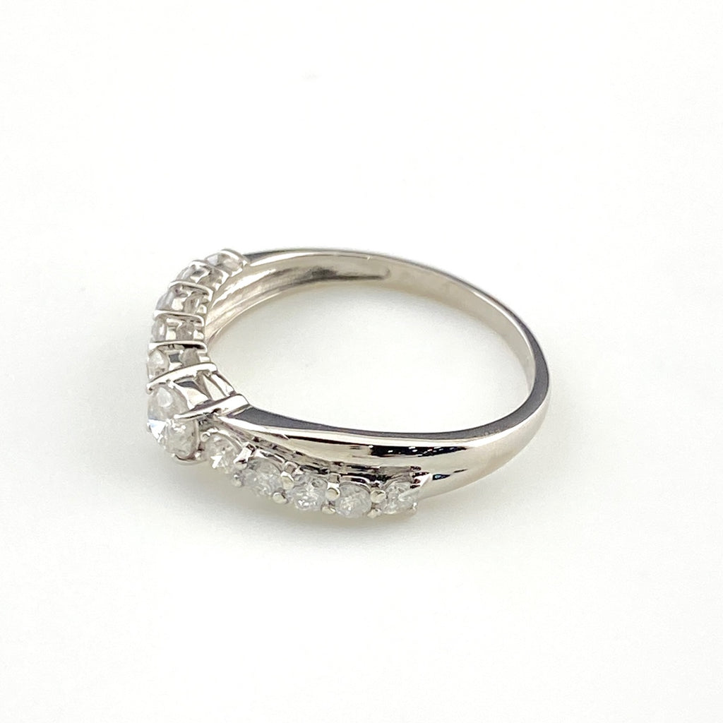 メレダイヤ デザインリング プラチナ 指輪 リング 8号 Pt900 ダイヤモンド レディース 【中古】nbjwl