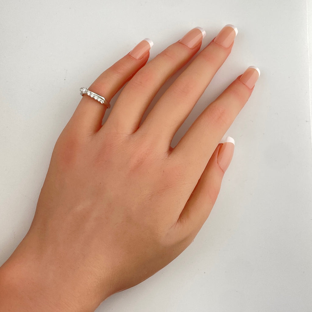 メレダイヤ デザインリング プラチナ 指輪 リング 8号 Pt900 ダイヤモンド レディース 【中古】nbjwl