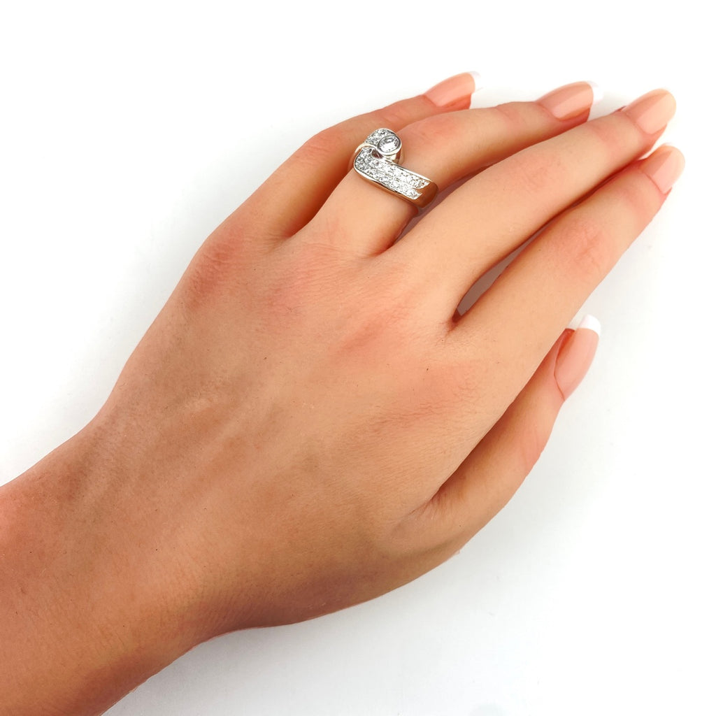 タサキ ダイヤモンド デザインリング プラチナ メレダイヤ 指輪 リング 10.5号 Pt900 ダイヤモンド レディース 【中古】brjwl