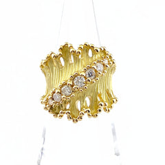 メレダイヤ デザインリング YG イエローゴールド 指輪 リング 11.5号 K18 ダイヤモンド レディース 【中古】nbjwl