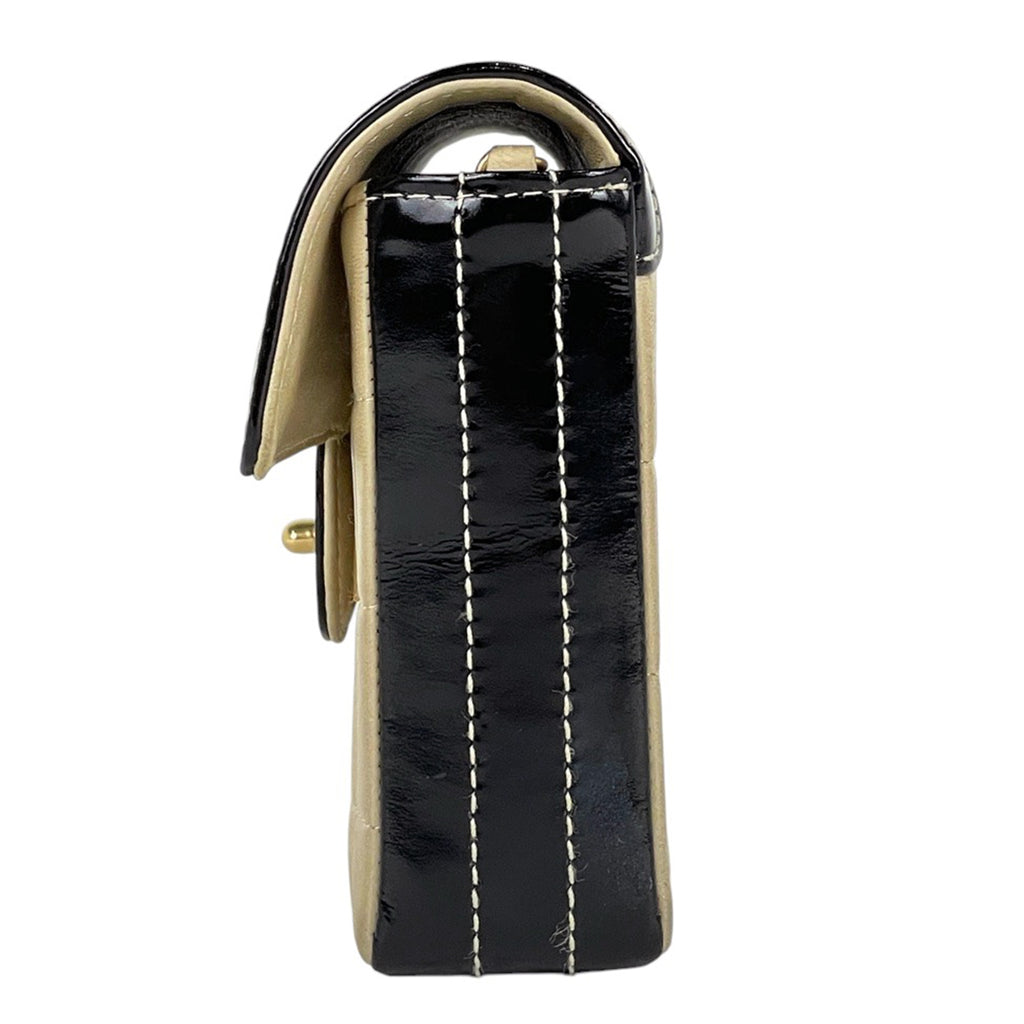 シャネル チョコバー チェーン ショルダーバッグ ココマーク マドモアゼル ショルダーバッグ レザー ベージュ ブラック レディース 【中古】brbag