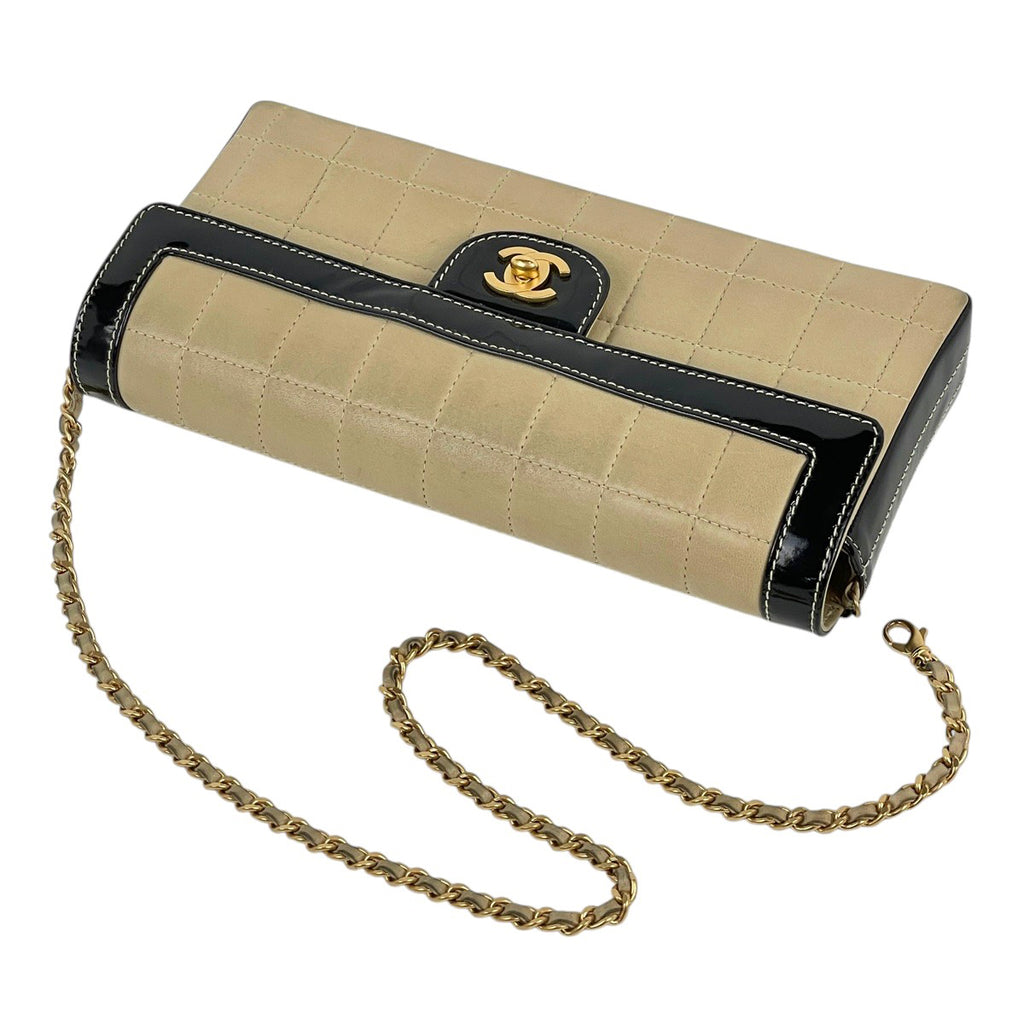 シャネル チョコバー チェーン ショルダーバッグ ココマーク マドモアゼル ショルダーバッグ レザー ベージュ ブラック レディース 【中古】brbag