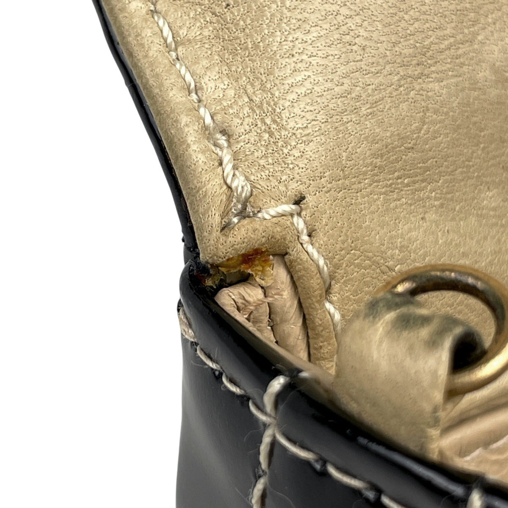 シャネル チョコバー チェーン ショルダーバッグ ココマーク マドモアゼル ショルダーバッグ レザー ベージュ ブラック レディース 【中古】brbag