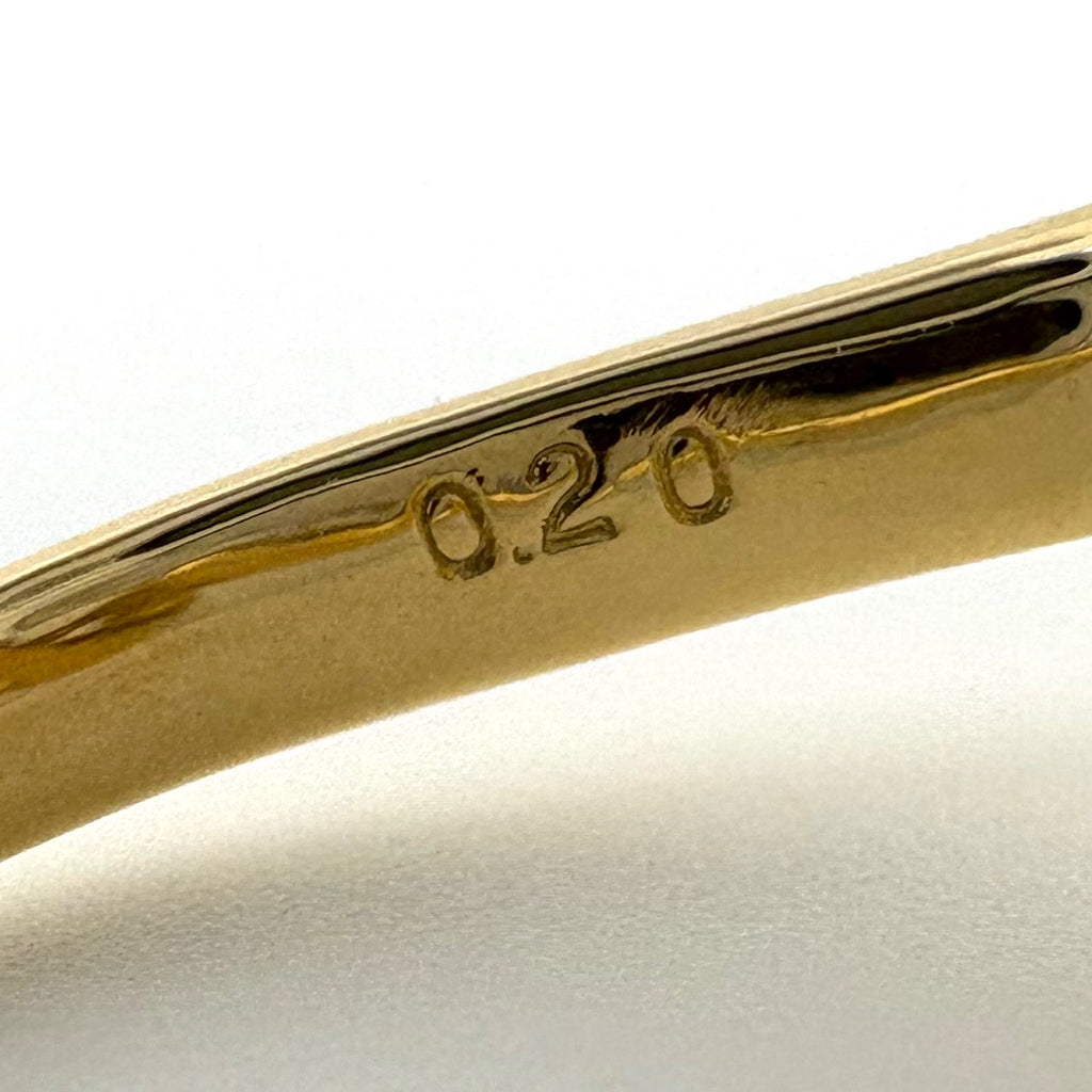 ダイヤモンド デザインリング YG イエローゴールド 指輪 メレダイヤ リング 14.5号 K18 ダイヤモンド レディース 【中古】nbjwl