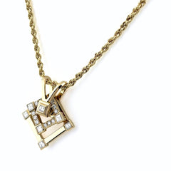 ウォルサム メレダイヤ デザインネックレス YG イエローゴールド ペンダント ネックレス 750 ダイヤモンド レディース ブランドジュエリー 【中古】brjwl