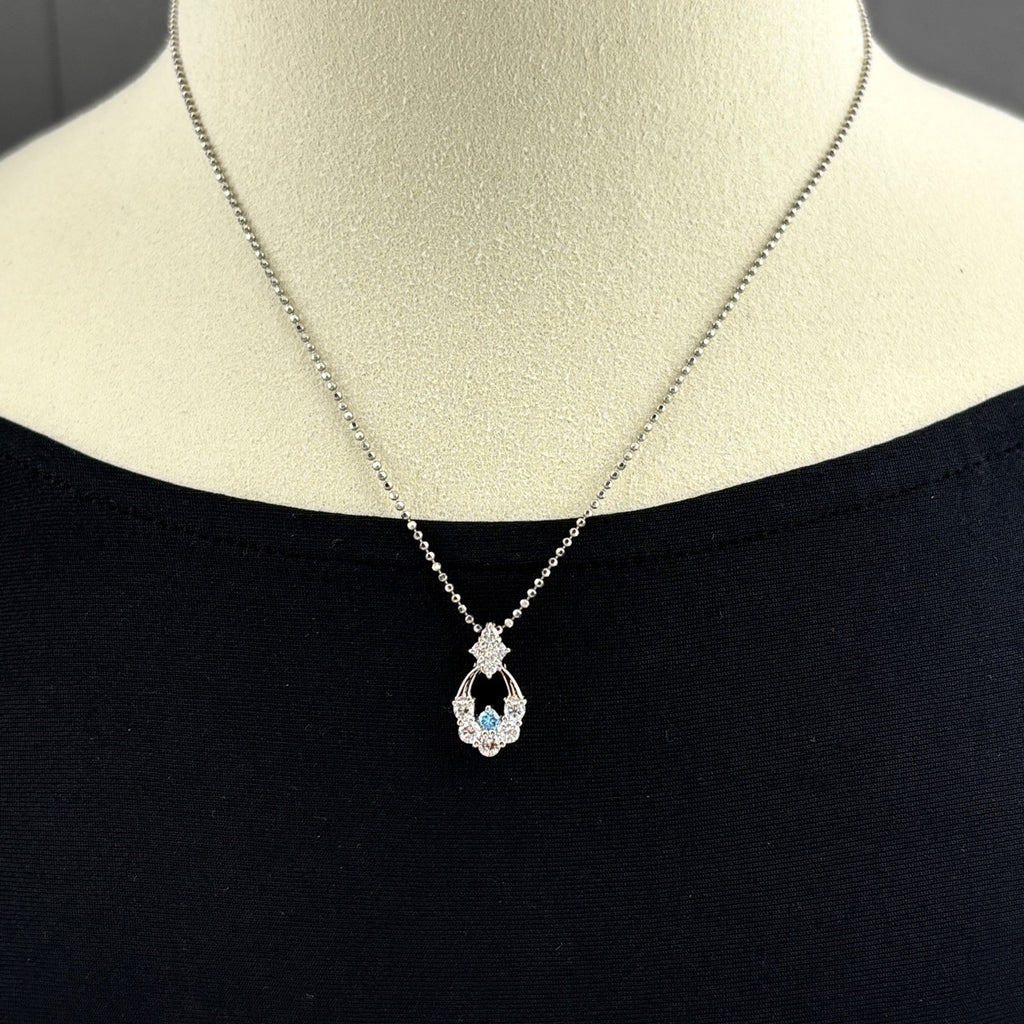 メレダイヤ デザインネックレス プラチナ ペンダント トリートメントダイヤモンド ネックレス Pt900 Pt850 ダイヤモンド レディース 【中古】nbjwl