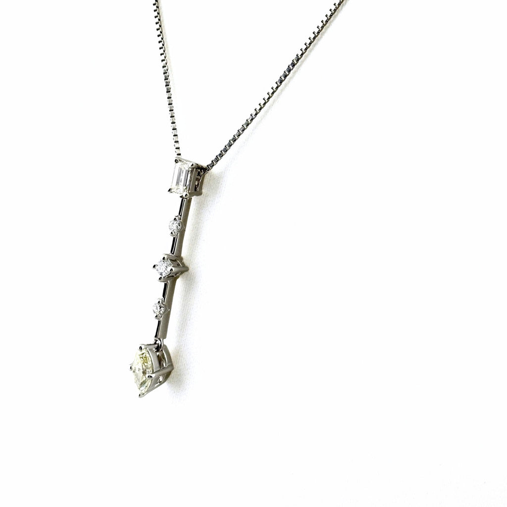 メレダイヤ デザインネックレス プラチナ ペンダント ネックレス Pt900 Pt850 ダイヤモンド レディース 【中古】nbjwl