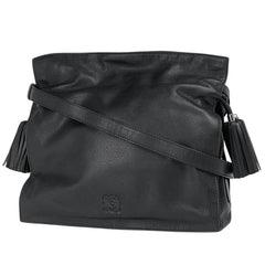 ロエベ アナグラム ショルダーバッグ フラメンコ フリンジ ショルダーバッグ レザー ブラック レディース ブランドバッグ・小物 【中古】brbag