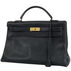 エルメス ケリー40cm ハンドバッグ ブッフル ブラック V刻印 レディース 中古 brbag