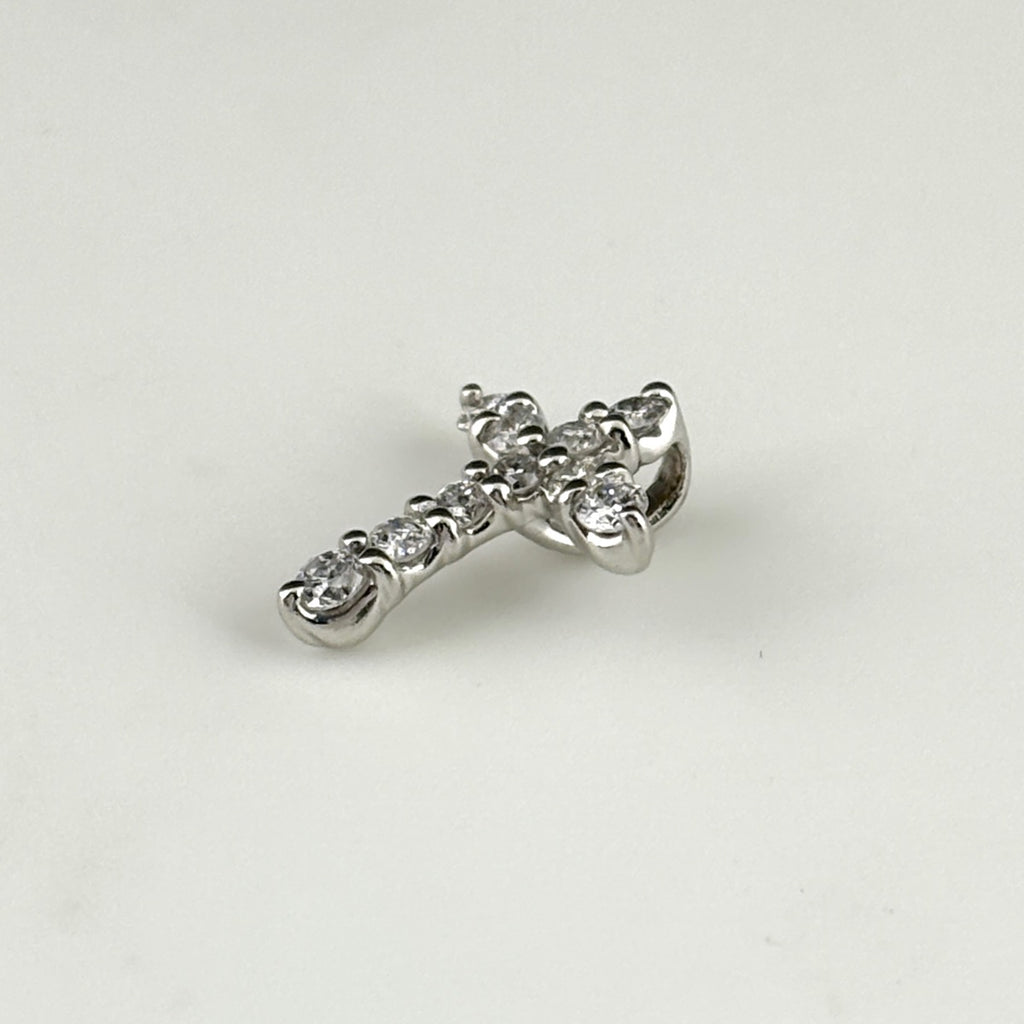 クロスモチーフ ペンダントトップ プラチナ メレダイヤ 十字架 ペンダントトップ Pt900 ダイヤモンド レディース 【中古】nbjwl