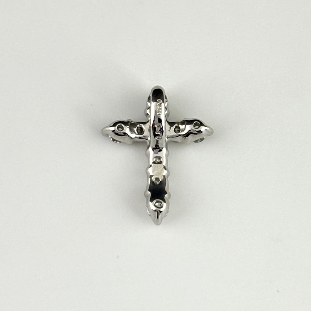クロスモチーフ ペンダントトップ プラチナ メレダイヤ 十字架 ペンダントトップ Pt900 ダイヤモンド レディース 【中古】nbjwl