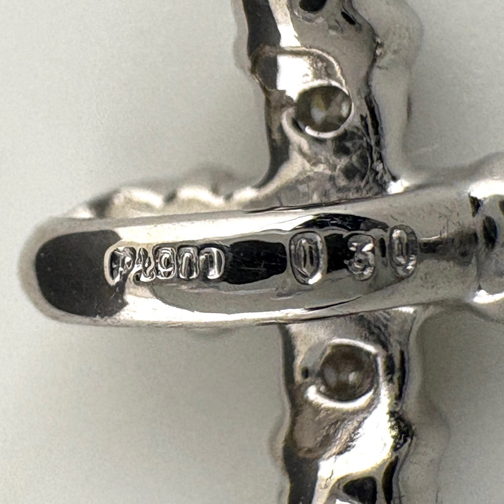 クロスモチーフ ペンダントトップ プラチナ メレダイヤ 十字架 ペンダントトップ Pt900 ダイヤモンド レディース 【中古】nbjwl