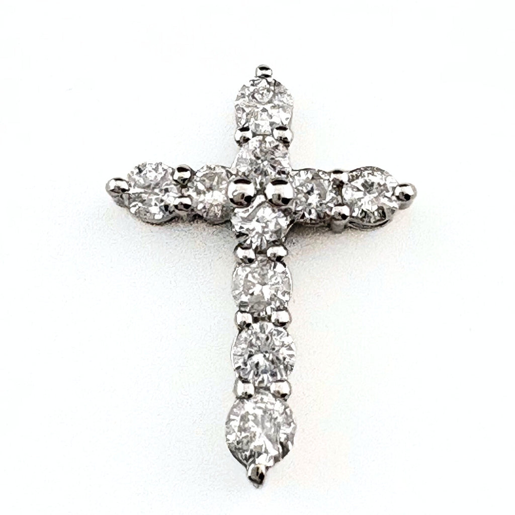 クロスモチーフ ペンダントトップ プラチナ メレダイヤ 十字架 ペンダントトップ Pt900 ダイヤモンド レディース 【中古】nbjwl