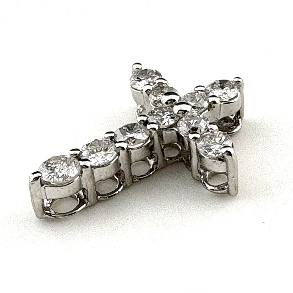 クロスモチーフ ペンダントトップ プラチナ メレダイヤ 十字架 ペンダントトップ Pt900 ダイヤモンド レディース 【中古】nbjwl