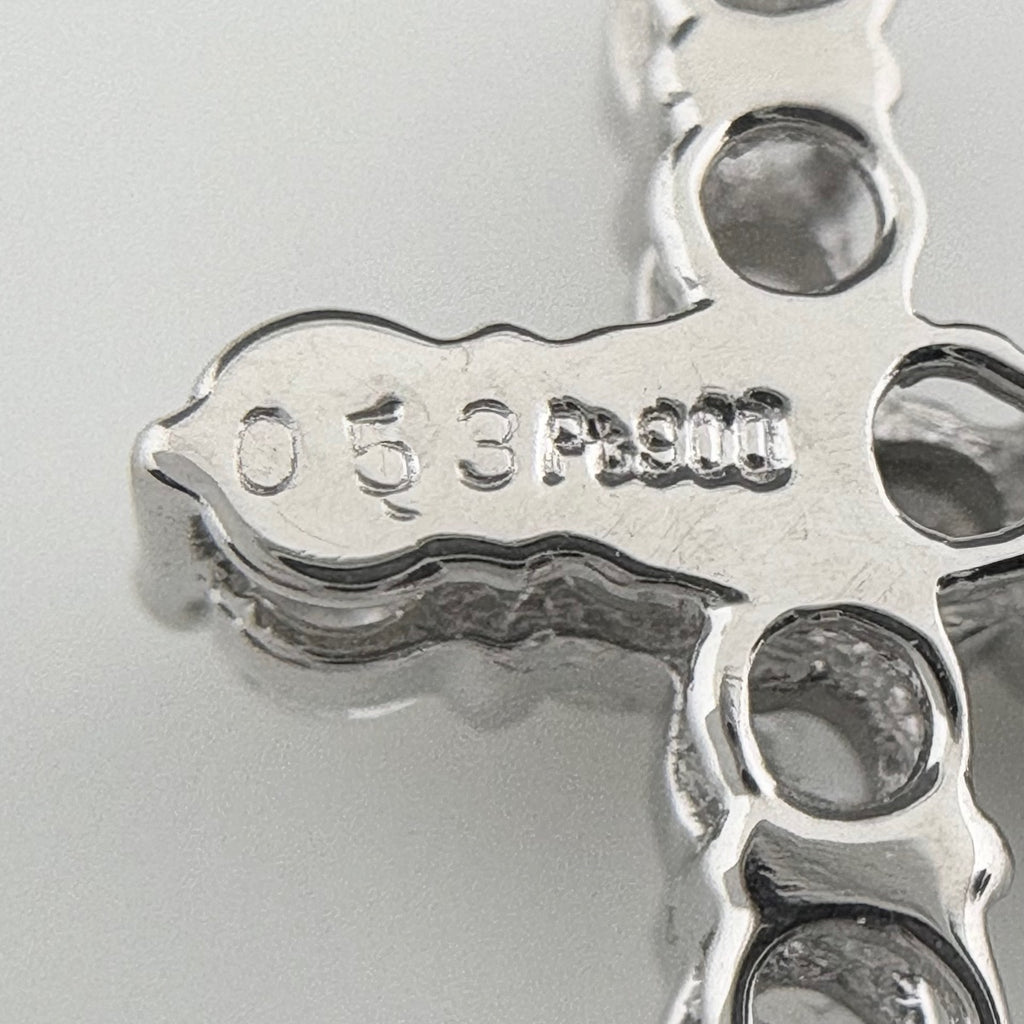 クロスモチーフ ペンダントトップ プラチナ メレダイヤ 十字架 ペンダントトップ Pt900 ダイヤモンド レディース 【中古】nbjwl