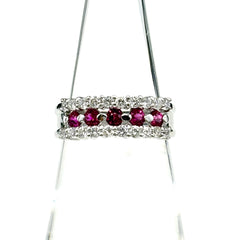 ルビー デザインリング プラチナ 指輪 メレダイヤ リング 9.5号 Pt900 ルビー ダイヤモンド レディース 【中古】nbjwl